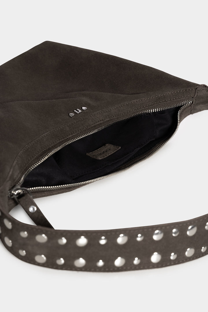 SUEDE STUDDED SHOULDER BAG