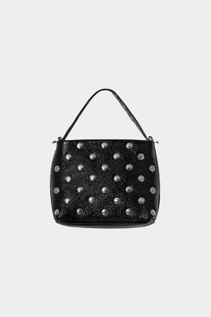 BOLSO PIEL CUBO TACHAS