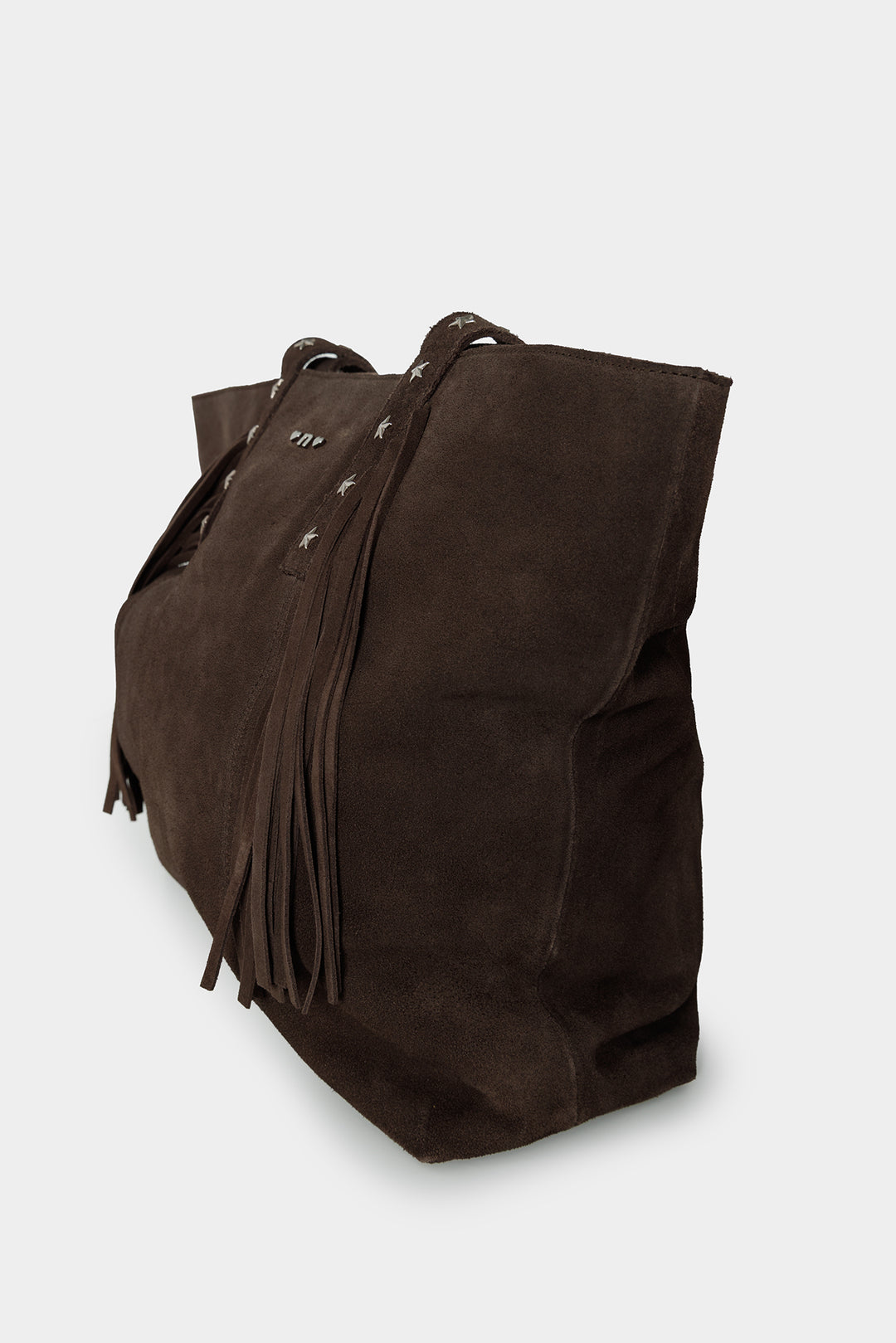 FRINGED LEATHER SHOPPER BAG