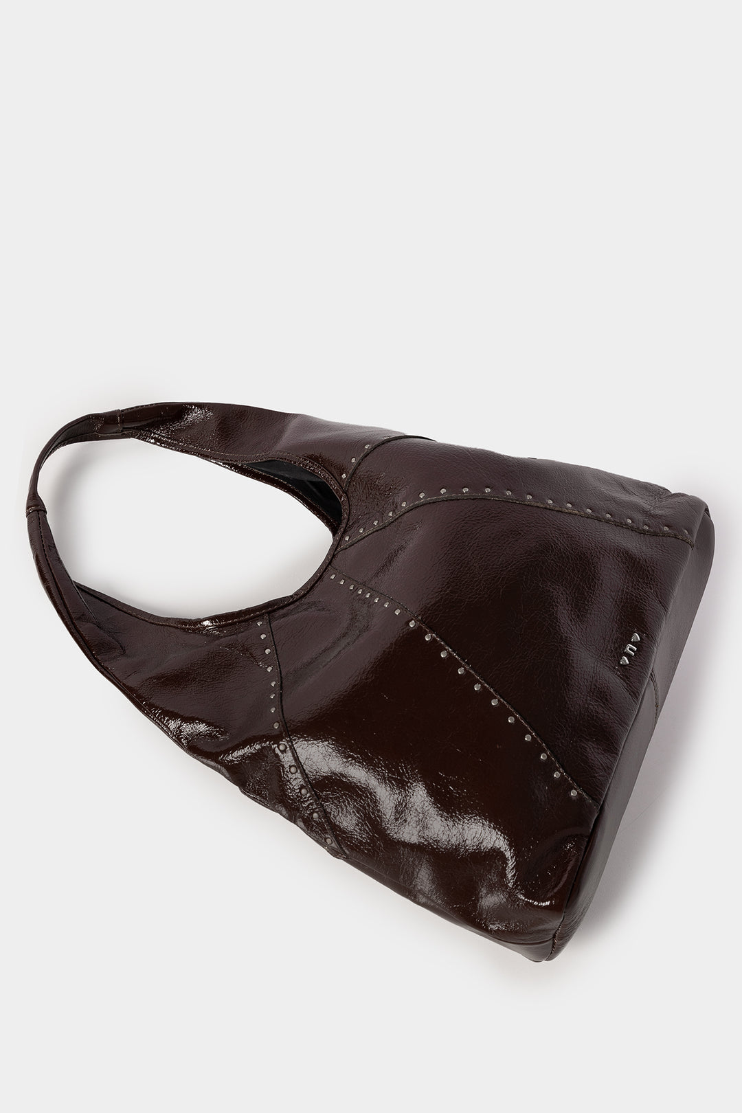 STUDDED LEATHER SHOPPER BAG