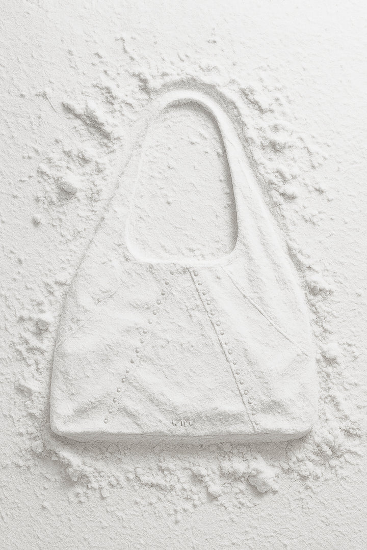 STUDDED LEATHER SHOPPER BAG