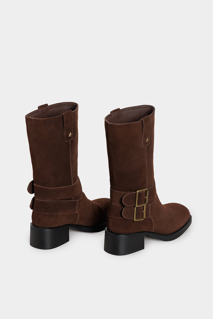 BOTA BIKER PIEL HEBILLA