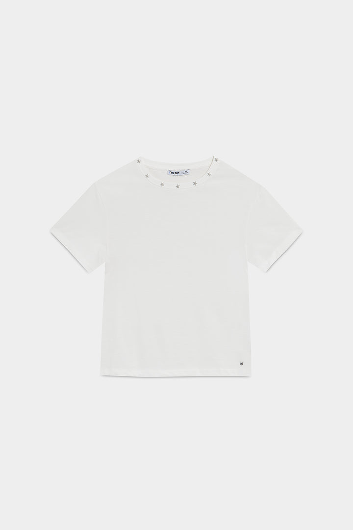 STAR STUDDED COTTON T-SHIRT