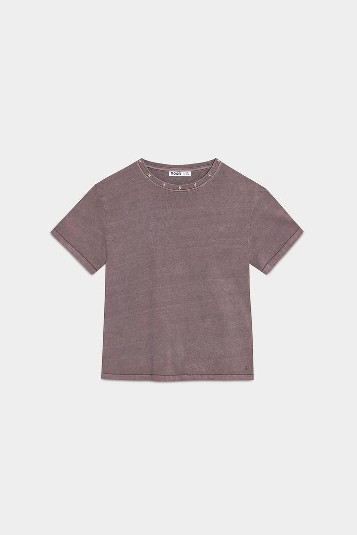 STAR STUDDED COTTON T-SHIRT