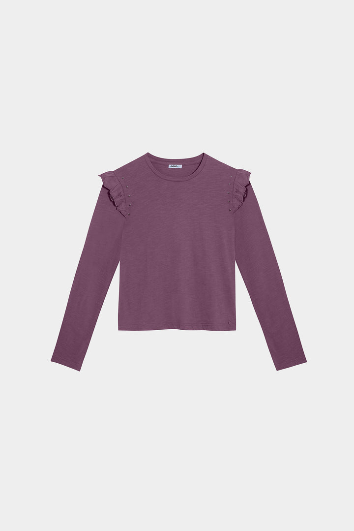 Cotton ruffled T-shirt