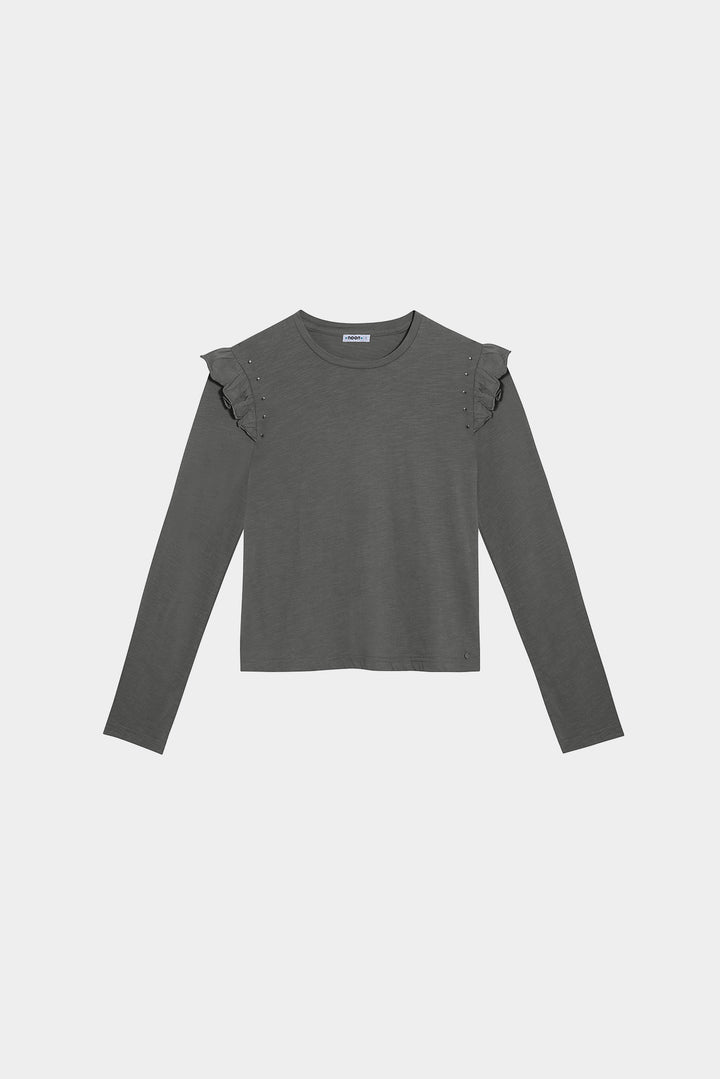 Cotton ruffled T-shirt