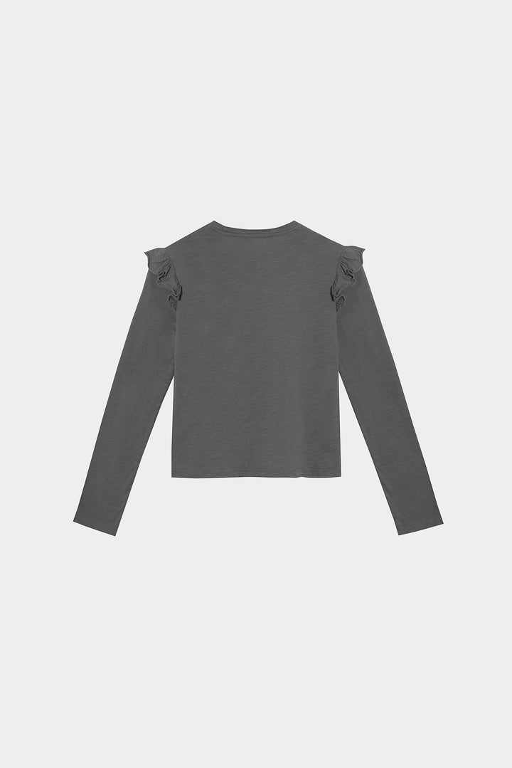 Cotton ruffled T-shirt