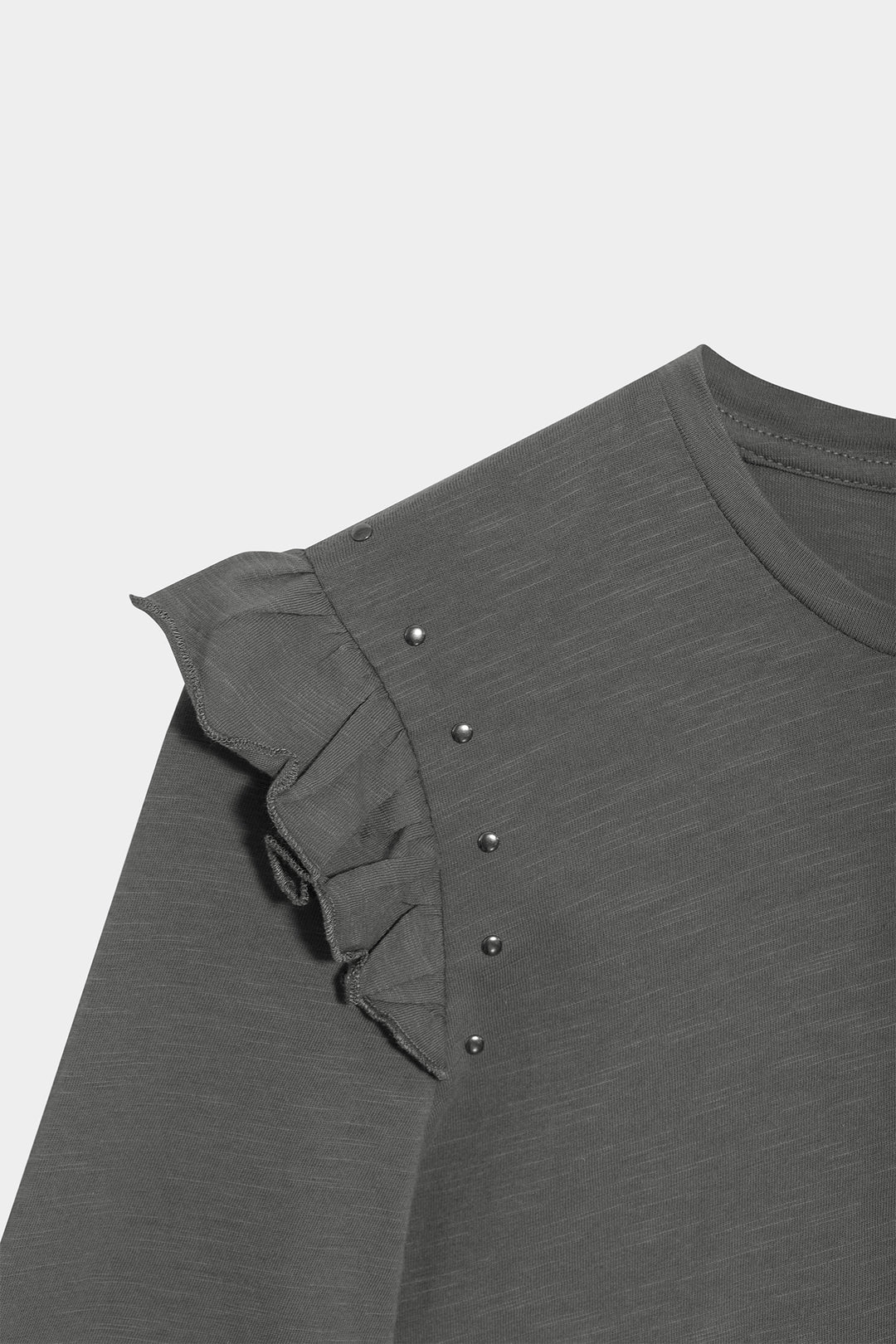 Cotton ruffled T-shirt