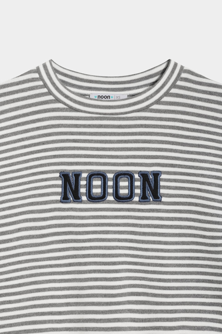 NOON STRIPED EMBROIDERED T-SHIRT