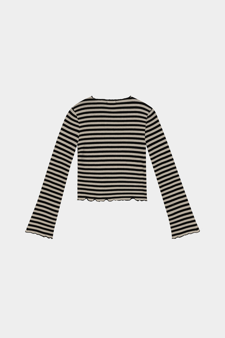 STRIPED FLARE SLEEVE T-SHIRT