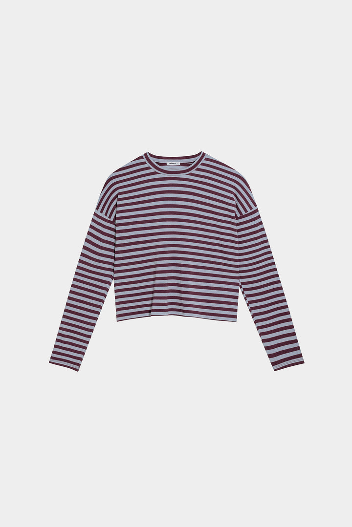 Long-sleeved striped T-shirt