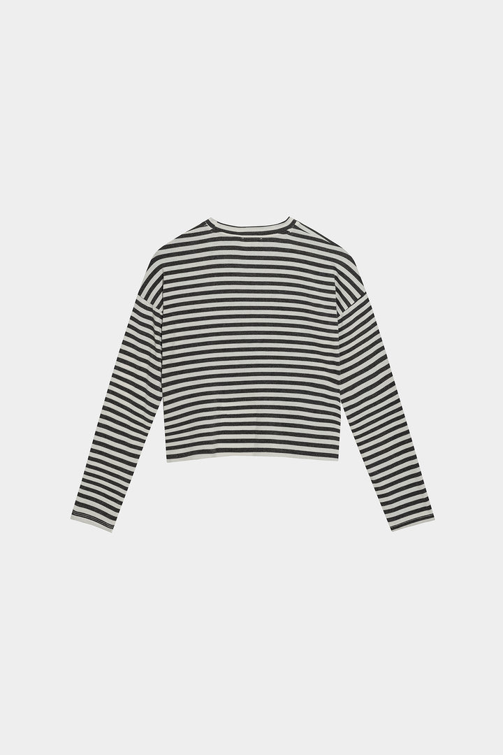 Long-sleeved striped T-shirt
