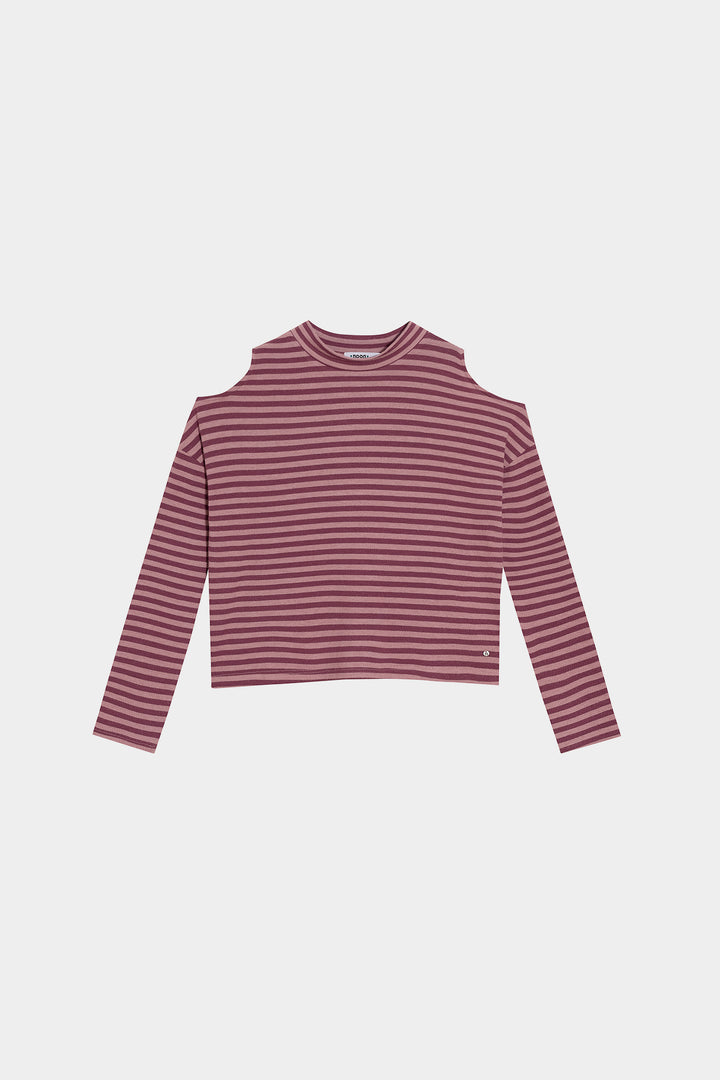 STRIPED PERKINS NECK T-SHIRT