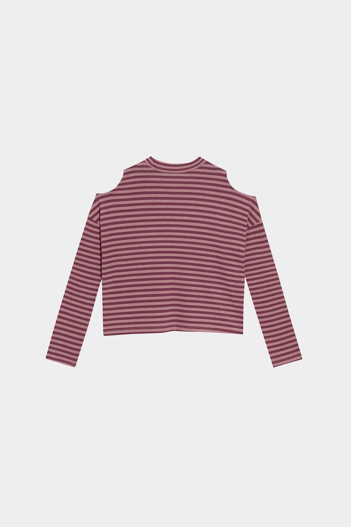 STRIPED PERKINS NECK T-SHIRT