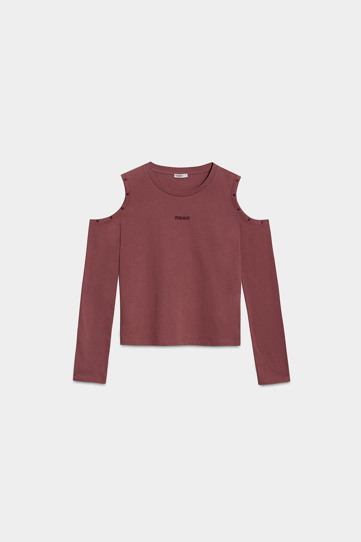 STUDDED T-SHIRT WITH SLIT