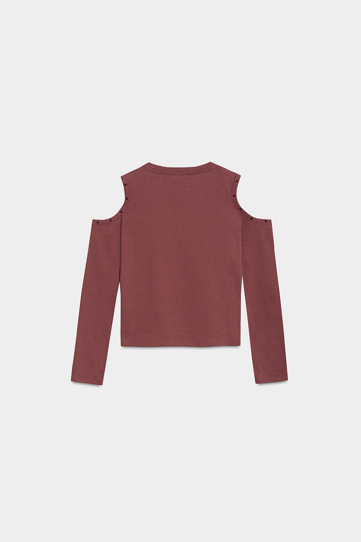 STUDDED T-SHIRT WITH SLIT