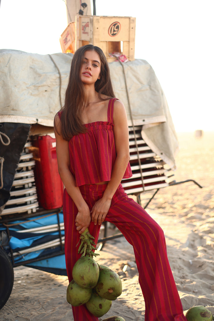 PANTALON CULOTTE BOLSILLO RAYAS