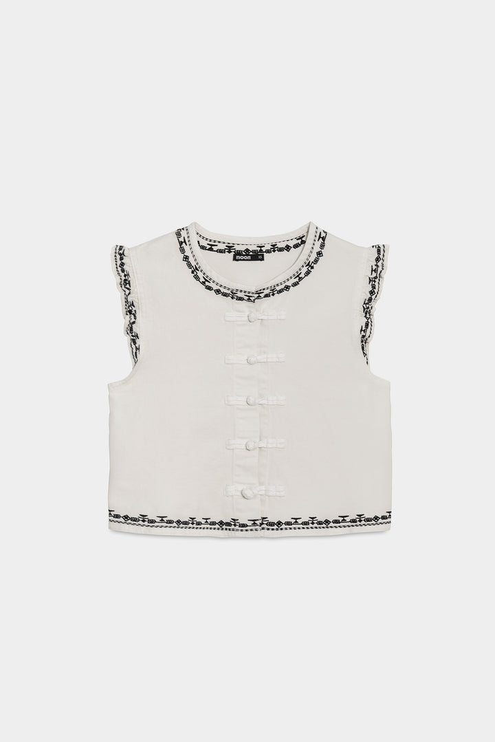 CHALECO BORDADO CONTRASTE