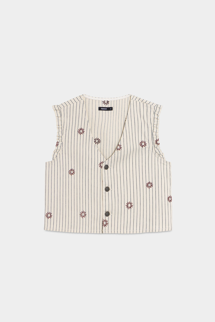 EMBROIDERED STRIPED VEST