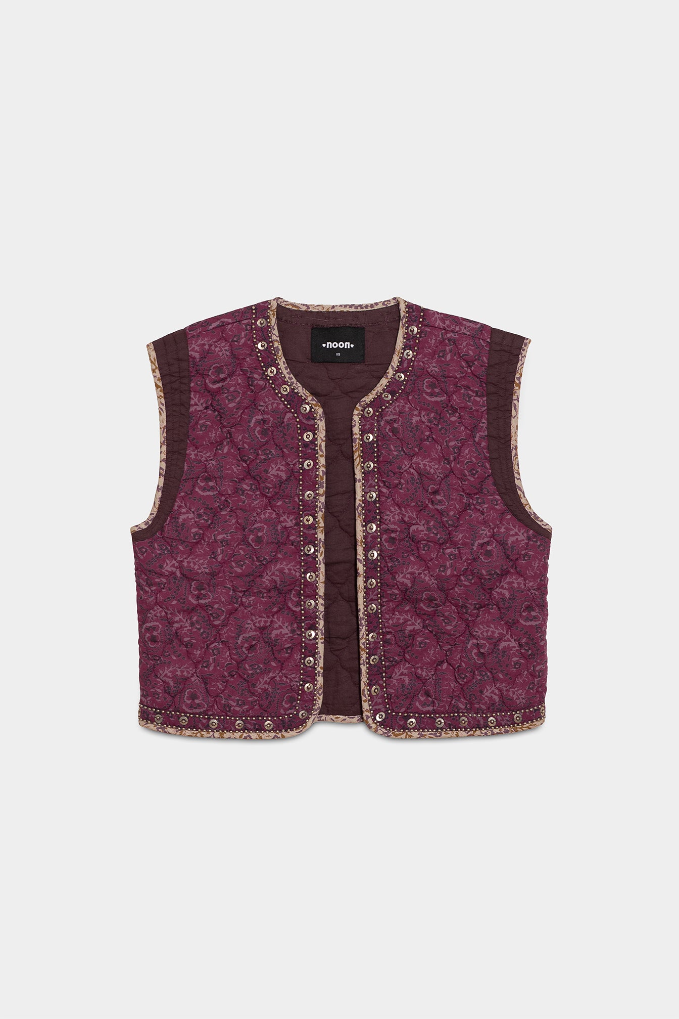Padded Vest with Stud Print | Sleeveless Vest | Noon Spain
