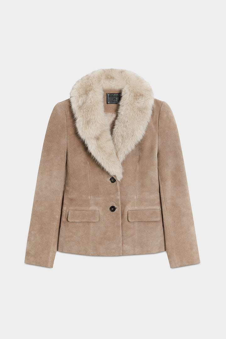 CHAQUETA ANTE CUELLO PELO