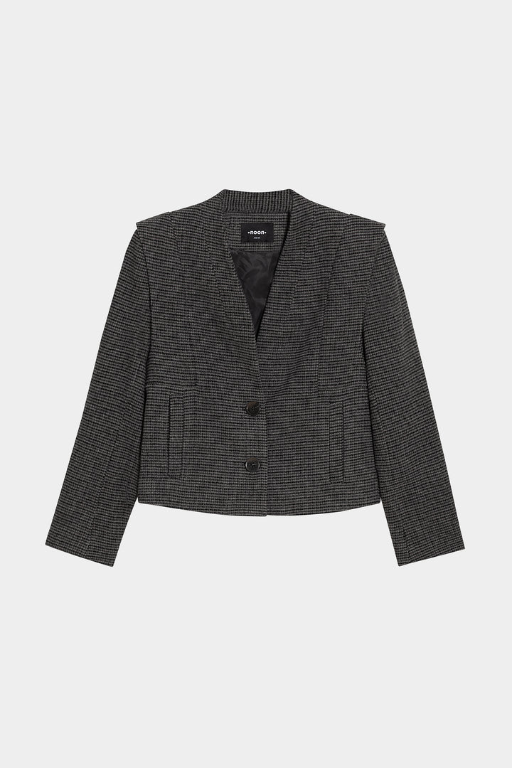 HOUNDSTOOTH SHOULDER JACKET