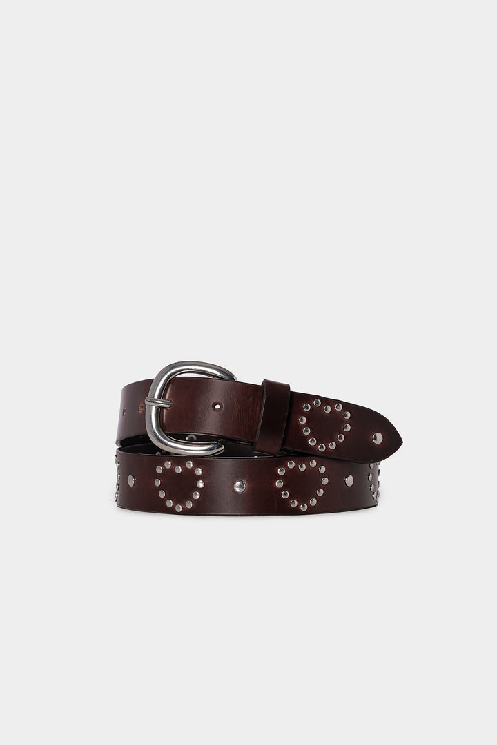 CINTURON PIEL CORAZON TACHAS