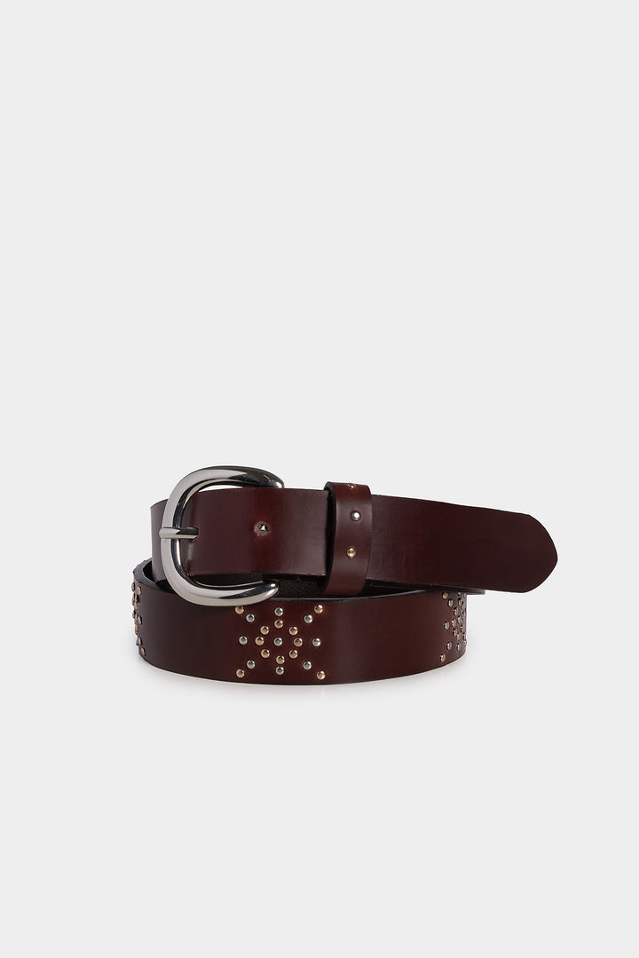 STUDDED LEATHER BELT
