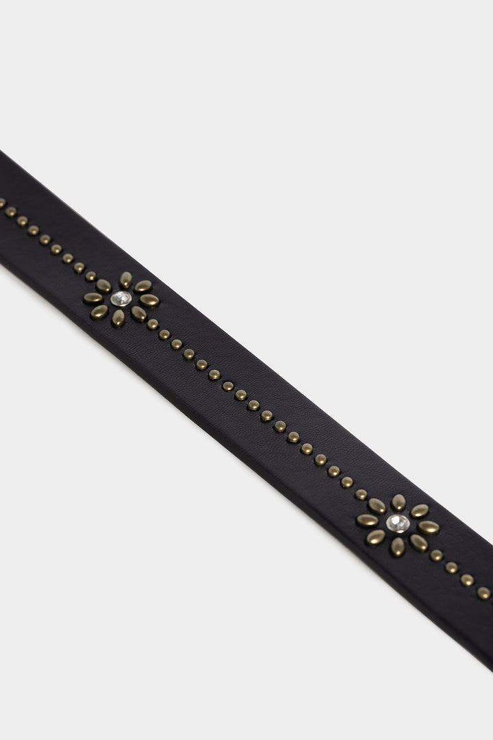 Shiny Flower Studded Belt