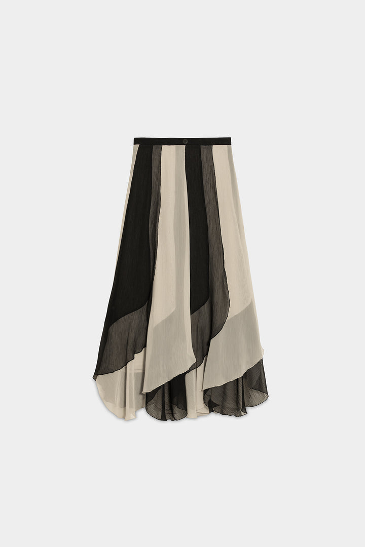 CARLA TWO-TONE MIDI SKIRT