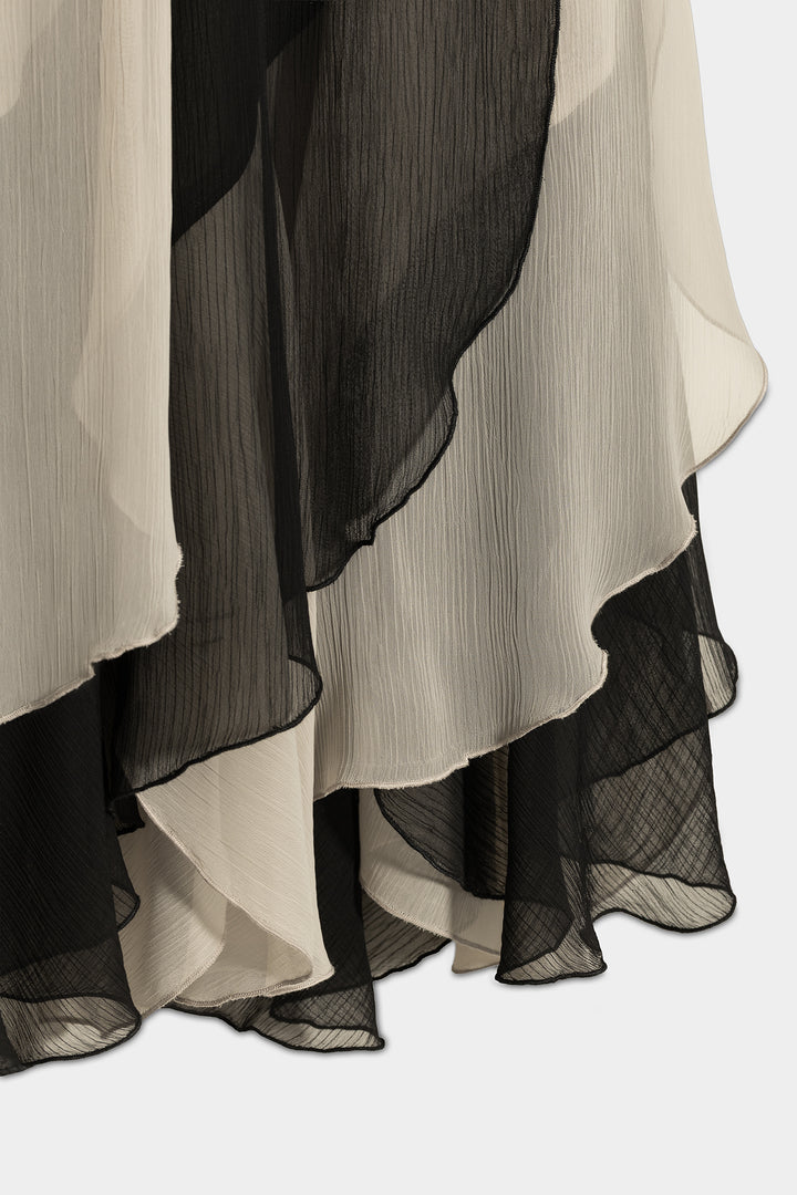 CARLA TWO-TONE MIDI SKIRT