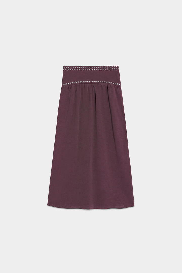 FALDA MIDI ALGODON TACHAS