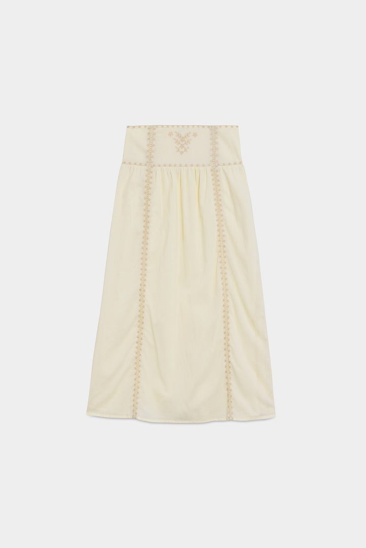 FALDA MIDI BORDADA