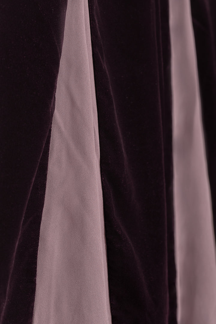 FALDA MIDI GODETS TERCIOPELO CONTRASTE