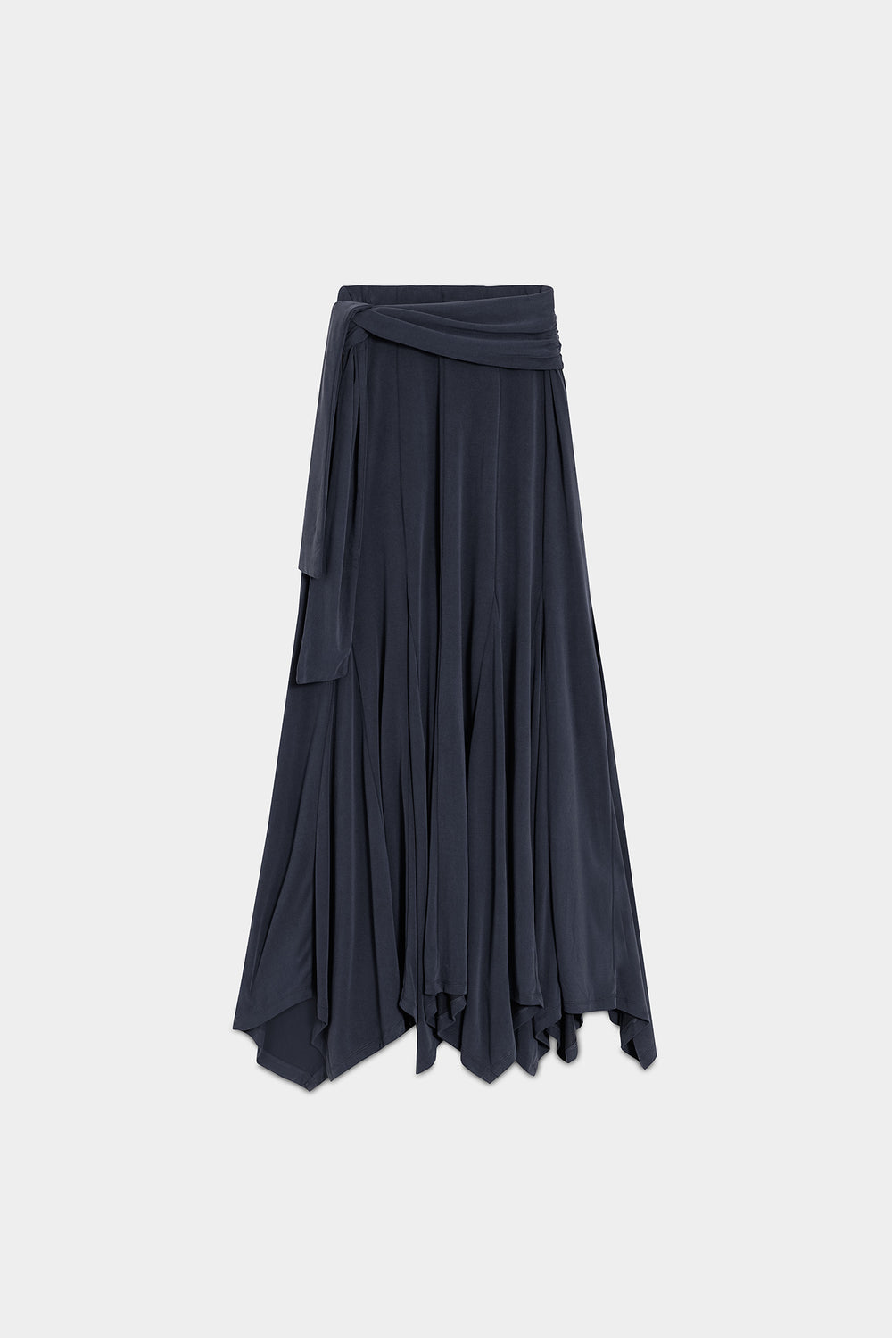 KNIT MIDI SKIRT WITH TIE WAIST