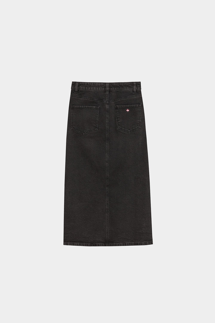 FALDA MIDI TACHUELAS DENIM
