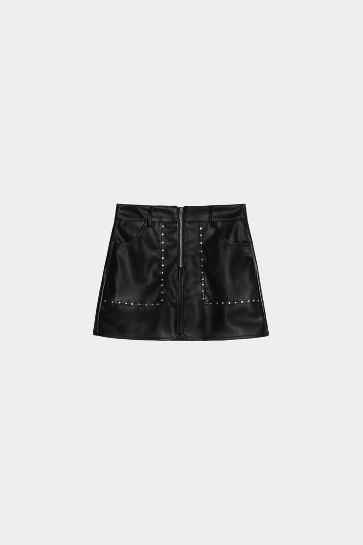 LEATHER EFFECT MINI SKIRT