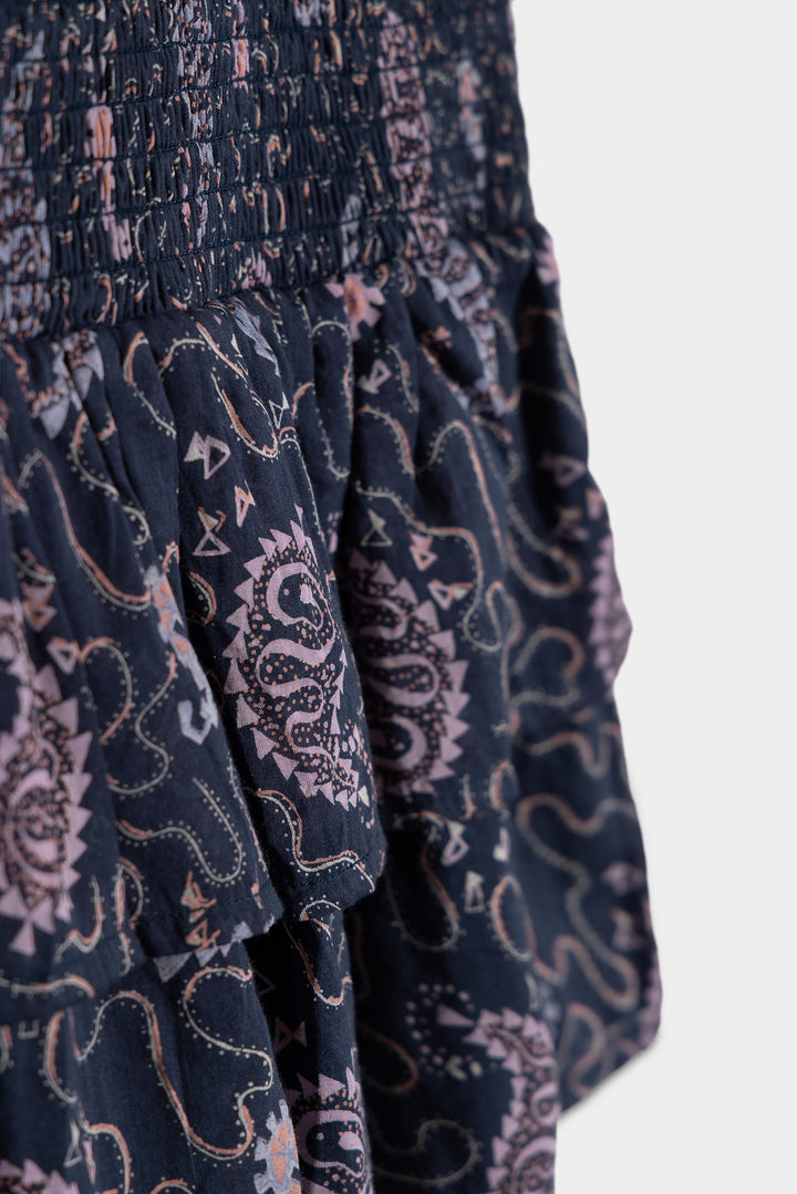 FALDA MINI VOLANTES ESTAMPADA