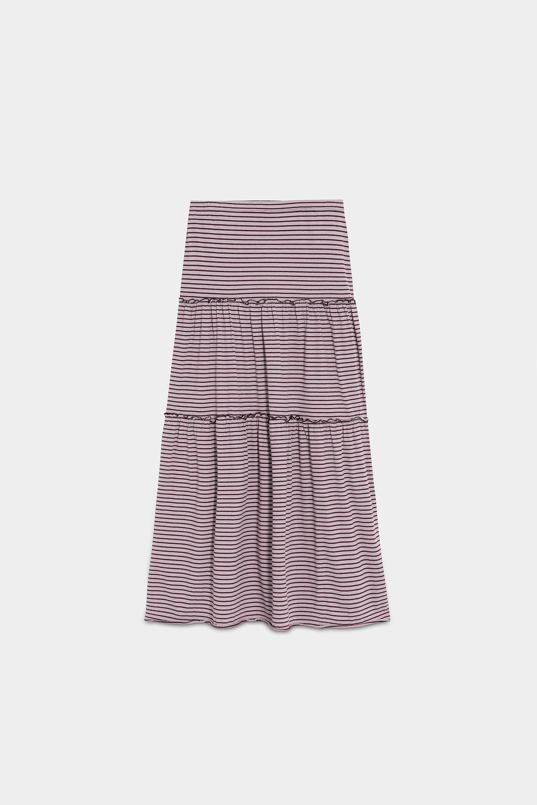 FALDA RAYAS VOLANTE FRUNCIDO