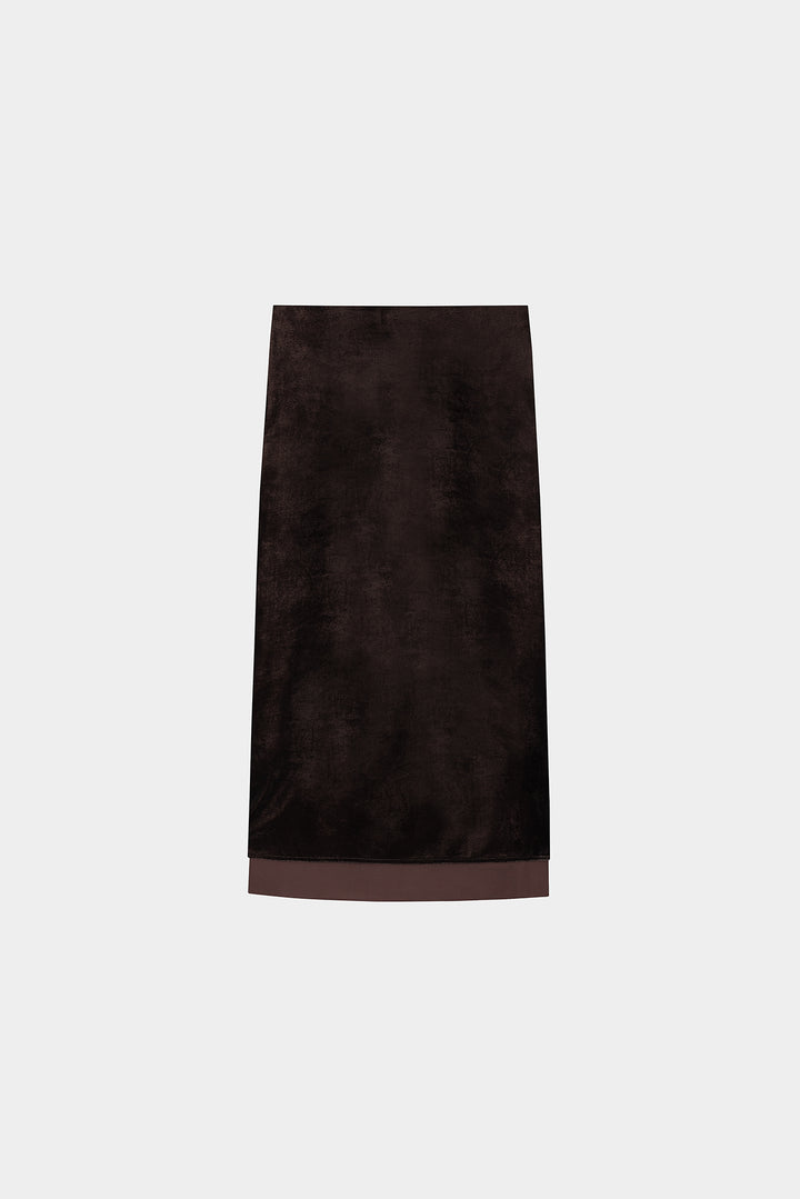 FALDA MIDI TERCIOPELO CONTRASTE