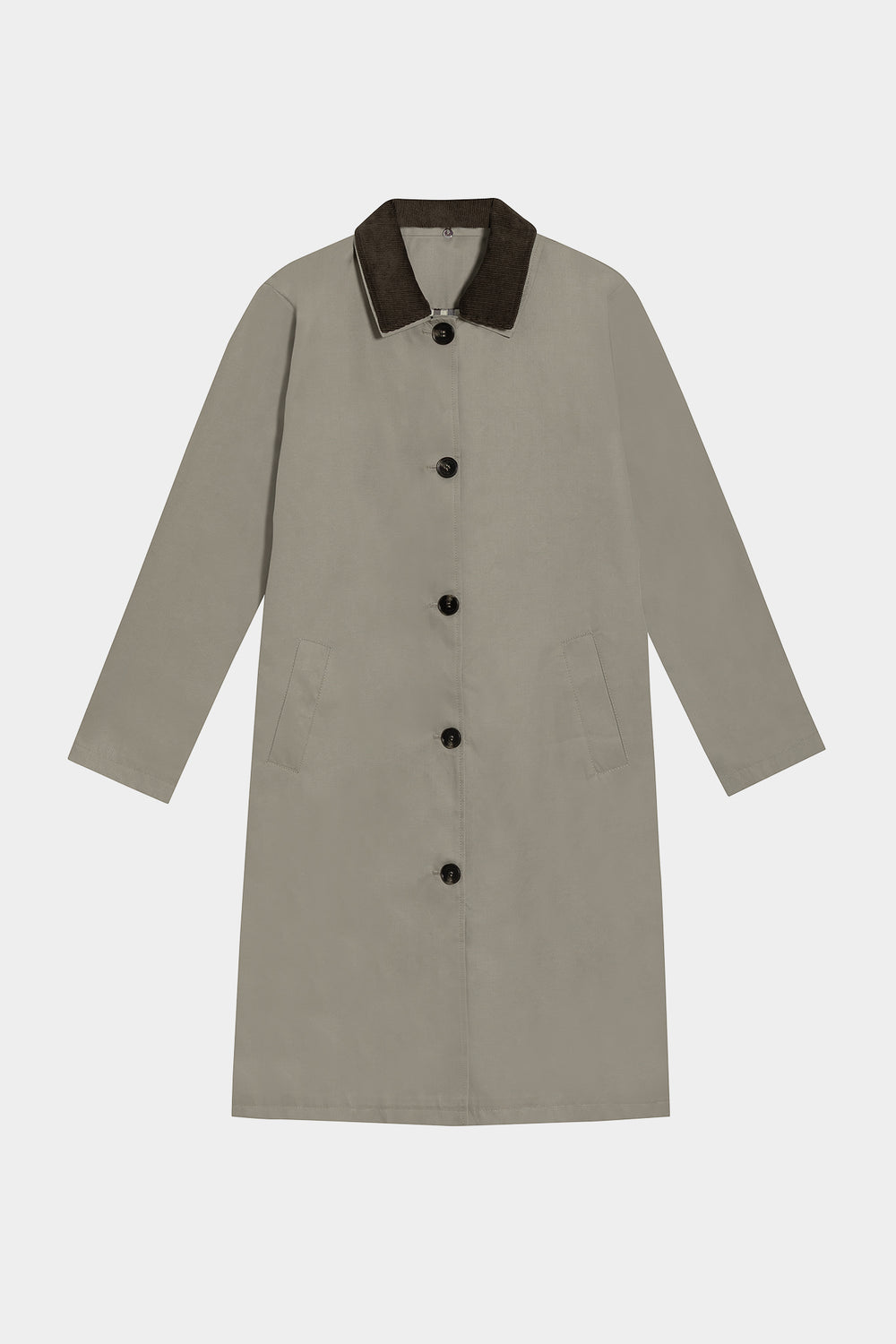 LONG CORDUROY COLLAR TRENCH COAT