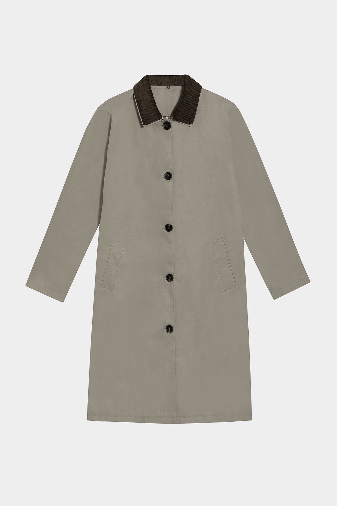 LONG CORDUROY COLLAR TRENCH COAT