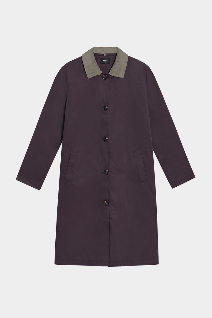 LONG CORDUROY COLLAR TRENCH COAT