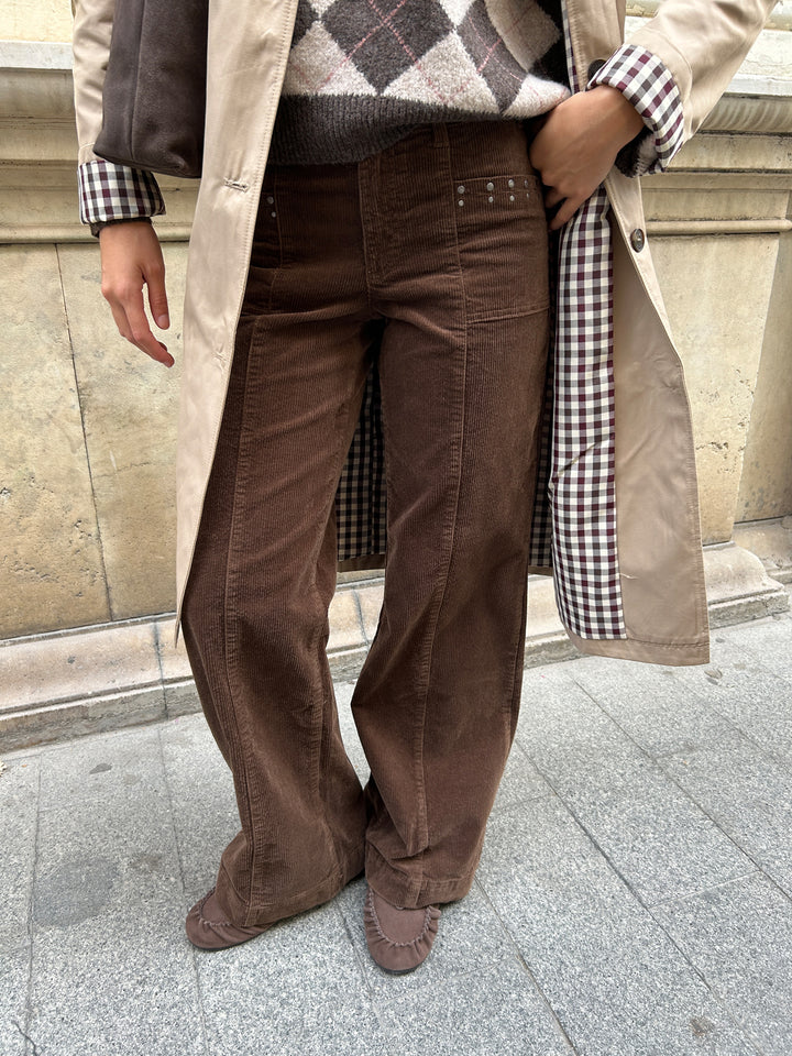 PANTALON PANA BOLSILLO TACHAS