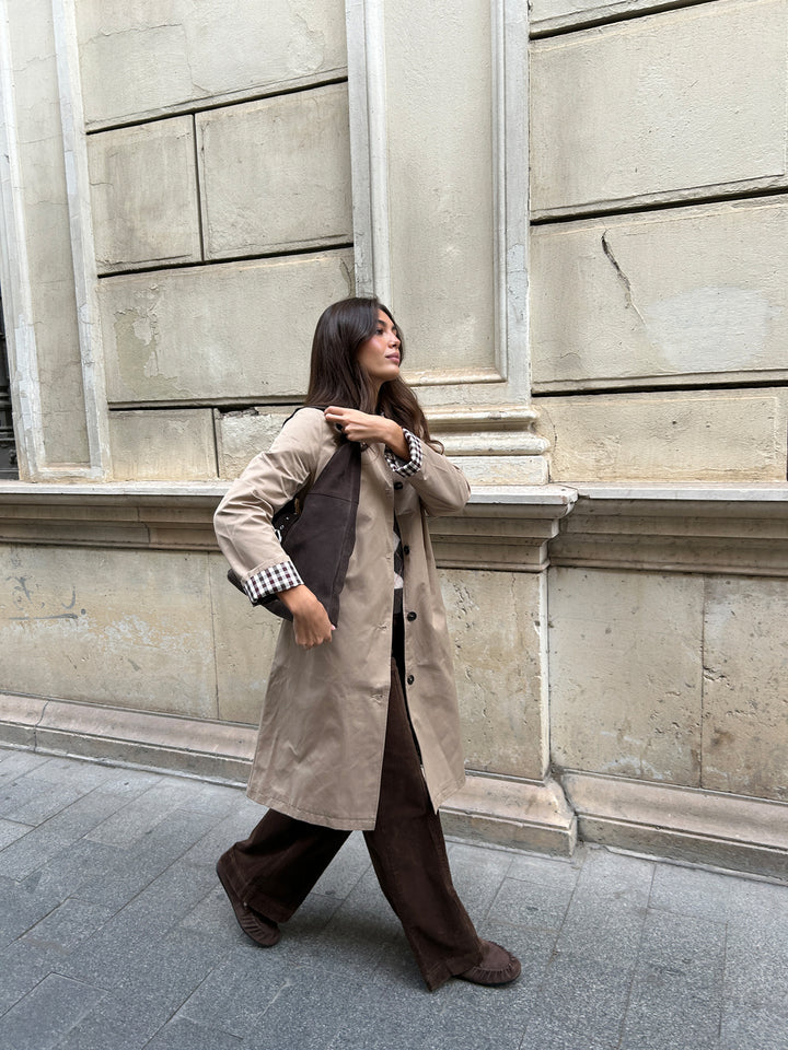 GABARDINA LARGA CUELLO PANA