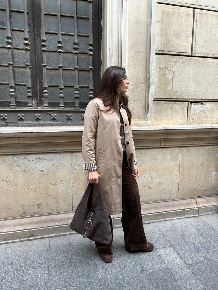 GABARDINA LARGA CUELLO PANA