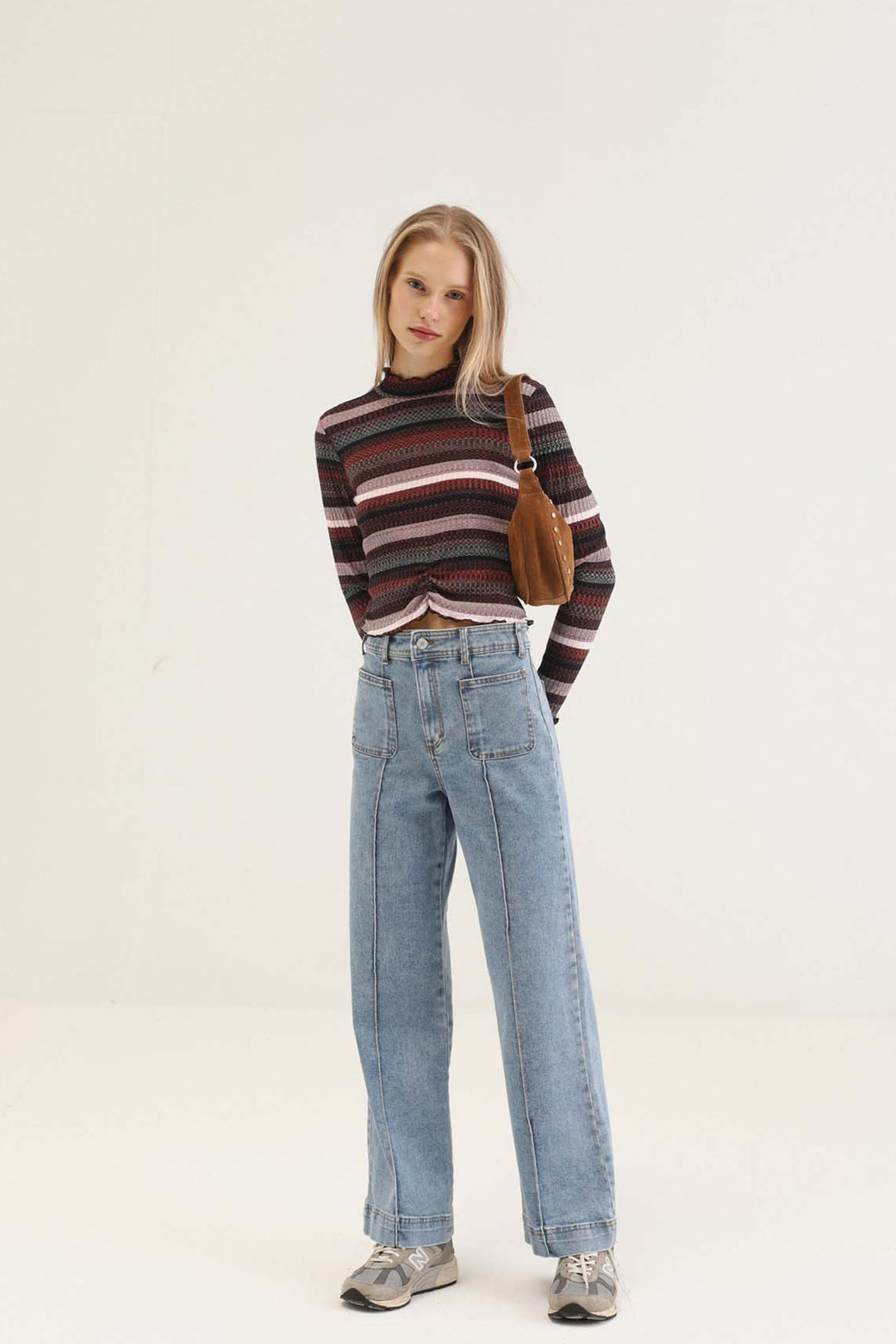 BASIC CULOTTE JEANS WITH DENIM SEAMS