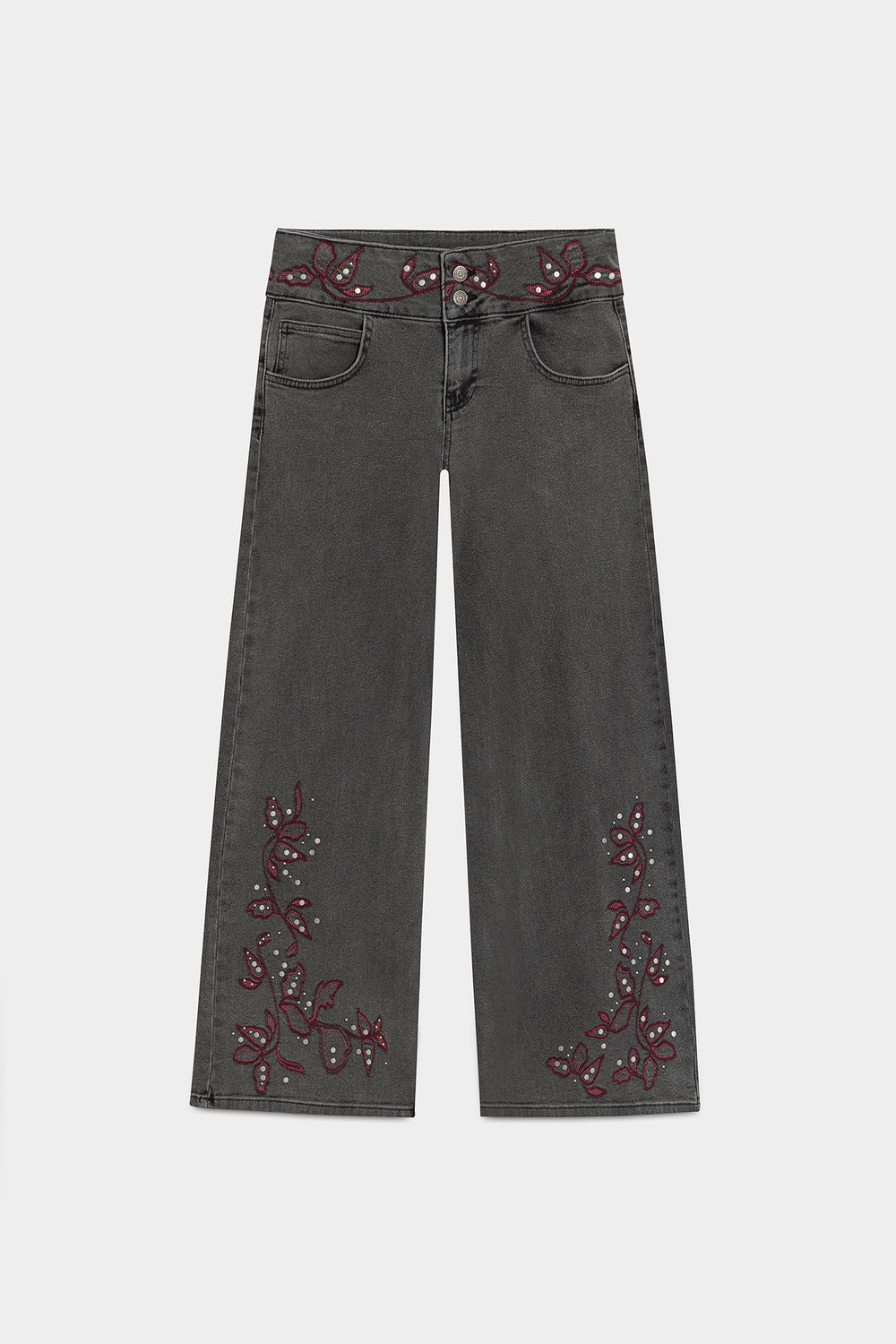 JEANS BORDADO TACHAS
