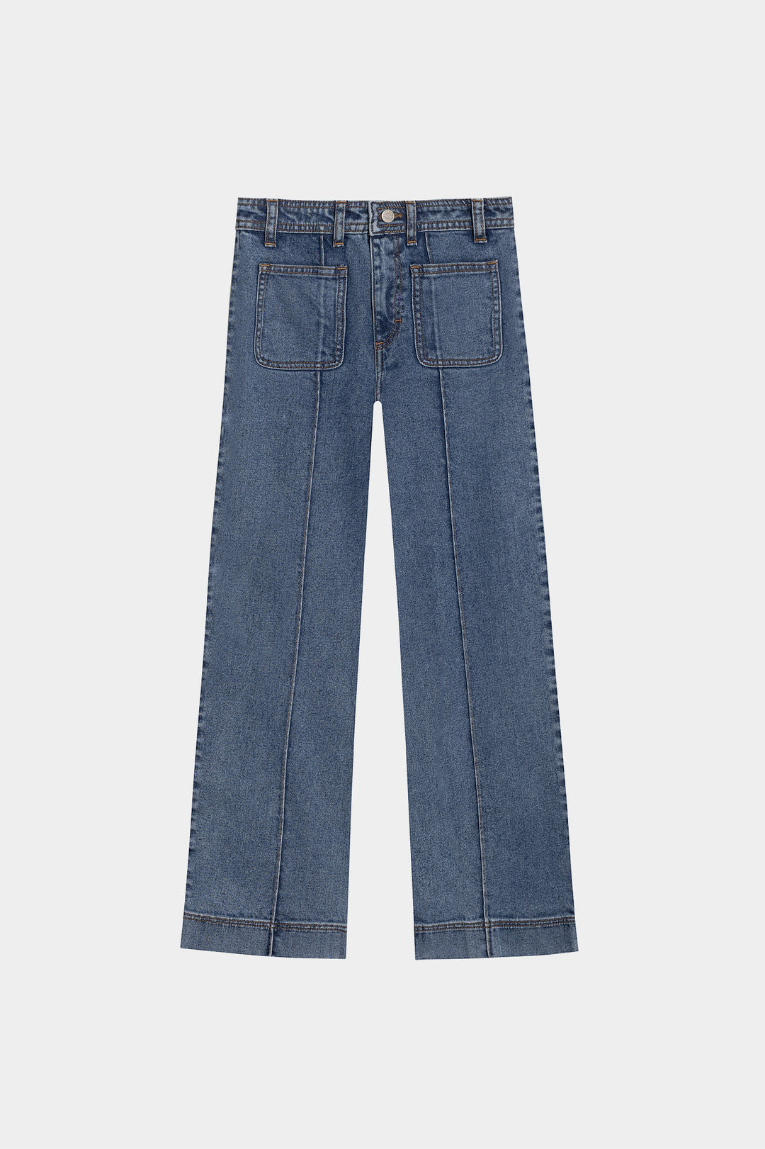 BASIC CULOTTE JEANS WITH DENIM SEAMS