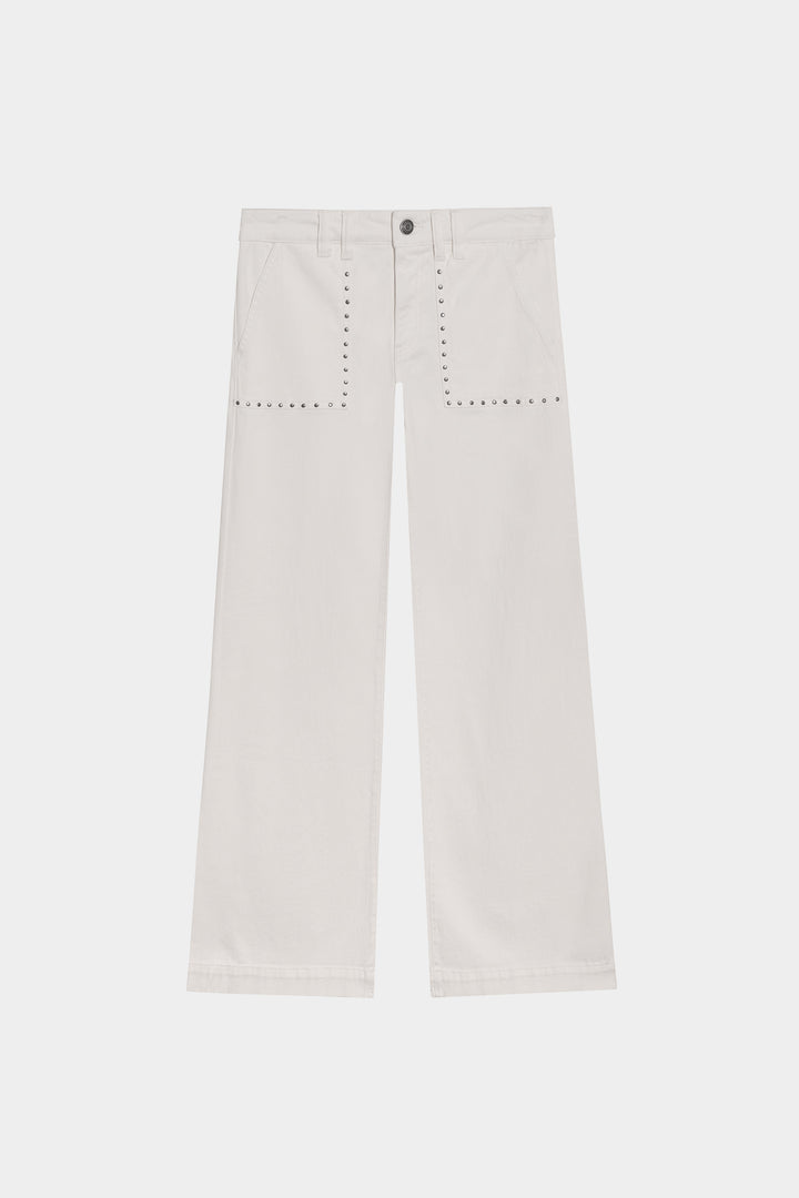CULOTTE JEANS WITH STUDDED POCKET